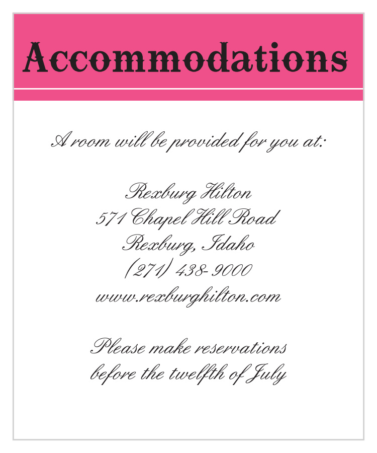 Diamond Cowgirl Accommodation Cards