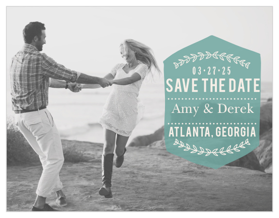 Your favorite engagement photo is the star of this design with the Just Loverly Save-the-Date Magnet.