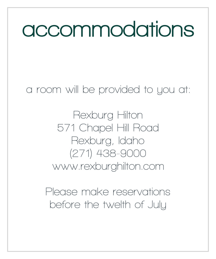 Perfect Ending Accommodation Cards