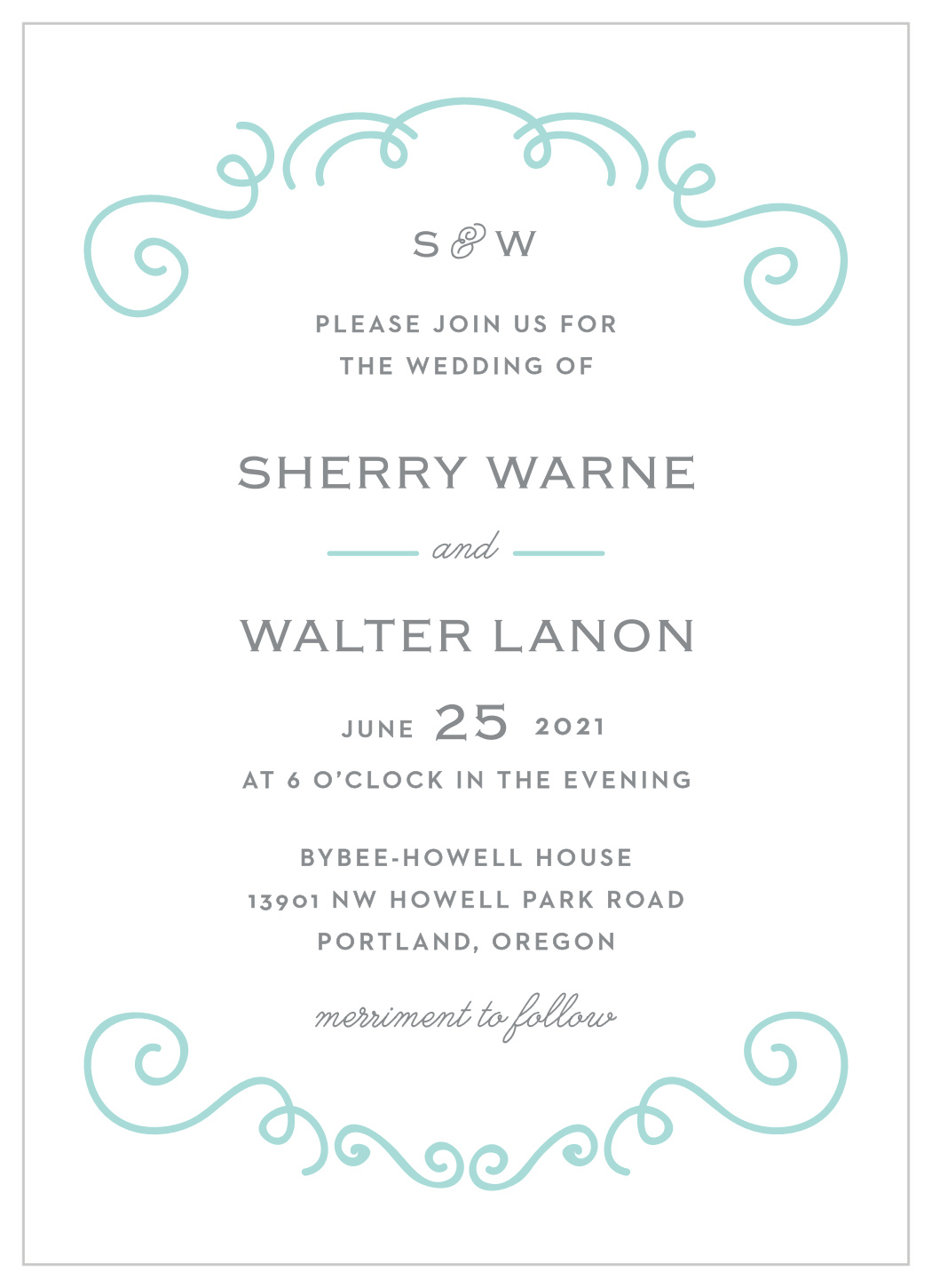 Classy & Curly Wedding Invitations