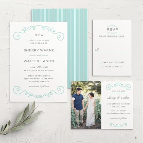 Classy & Curly Wedding Invitations