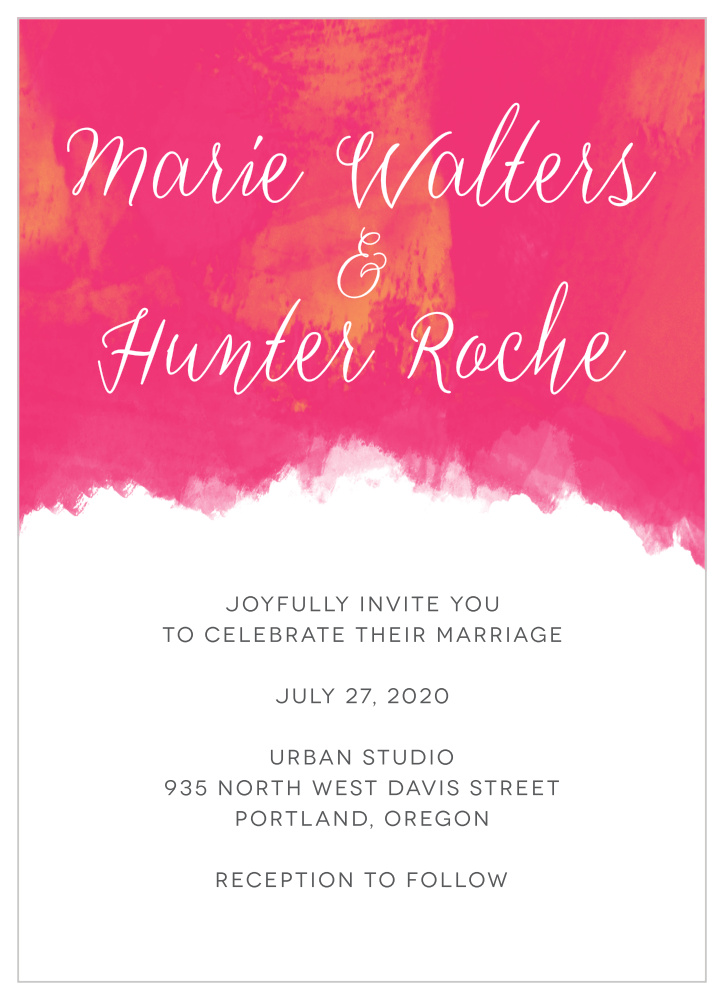 Splashy Watercolor Wedding Invitations by Basic Invite