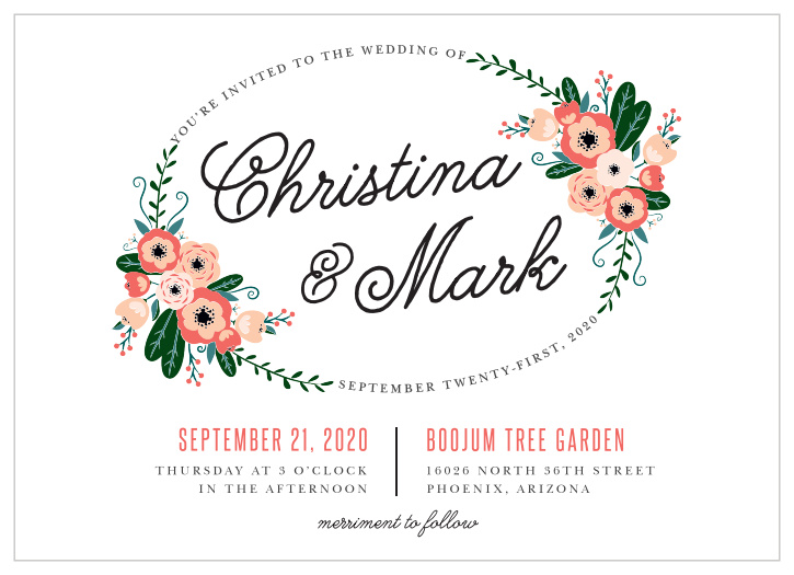 Your guests will be head over heels with the Botanical Love Wedding Invitations.
