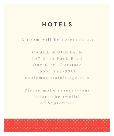 The Charming Mustache wedding accommodation cards will go with the rest of the wedding suite or with any other theme.