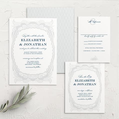 Botanic Border Wedding Invitations