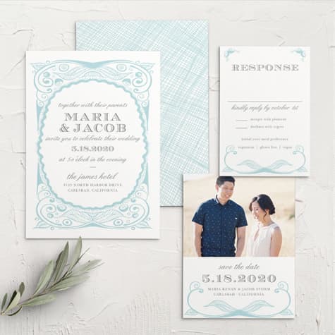 Hand Drawn Frame Wedding Invitations