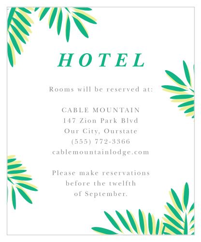Tropical Dream Accommodation Cards