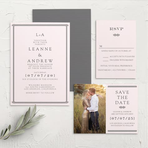 Rosette Border Wedding Invitations