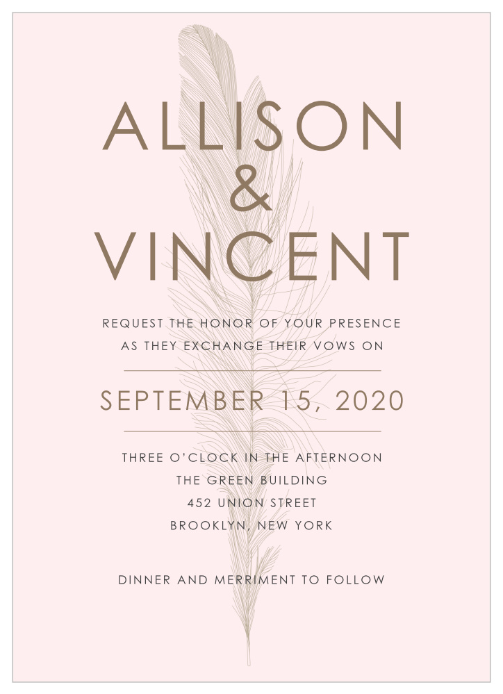 Light As A Feather Wedding Invitations
