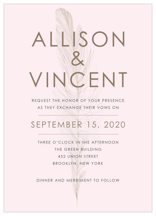 Your guests will adore the Light As A Feather Wedding Invitations once they receive them.