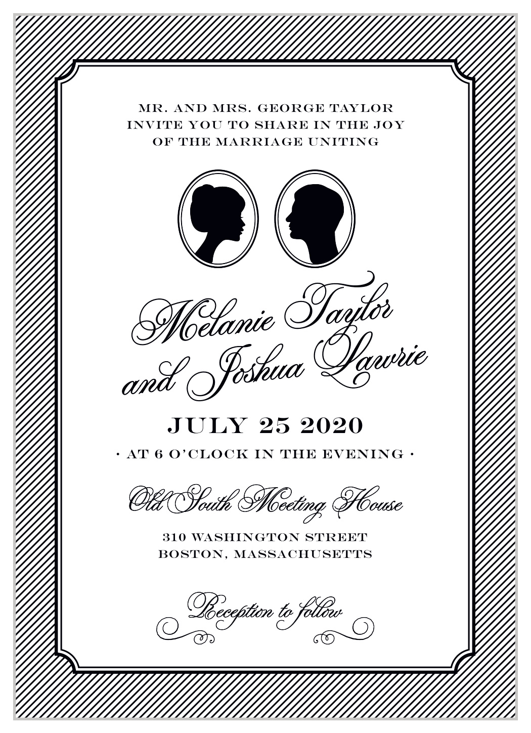Stately Silhouette Wedding Invitations