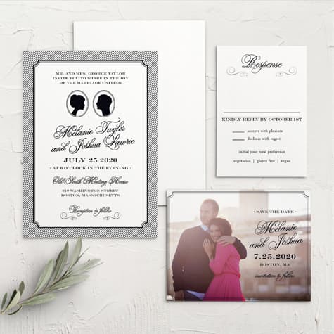 Stately Silhouette Wedding Invitations