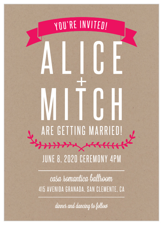 Our Simply Krafty Wedding Invitations are the definition of a simple, rustic invitation.