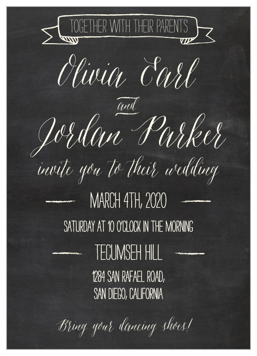 The Chalkboard Lettering Wedding Invitations is part of the Love vs Design collection by Basic Invite.