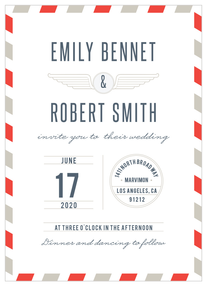 Antique Airmail Wedding Invitations