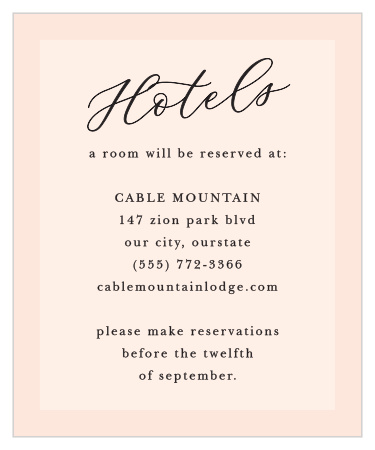 Suggest the best hotel in town to out-of-town friends and family with our Lovely Photo Accommodation Cards.