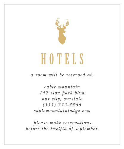Camo & Antlers Accommodation Cards
