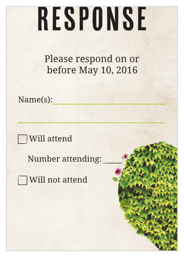Heart Shrubbery RSVP Cards