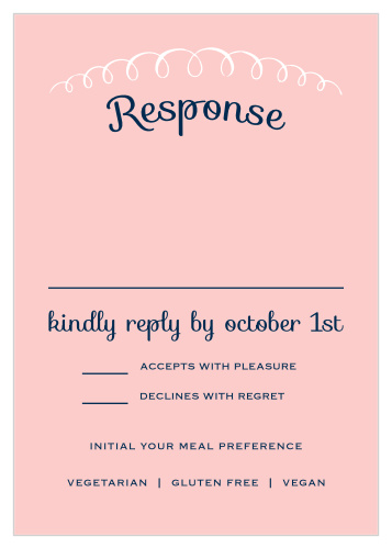With the Sweet Elegance Response Cards you will be able to keep track of all the guests that plan on attending your wedding.