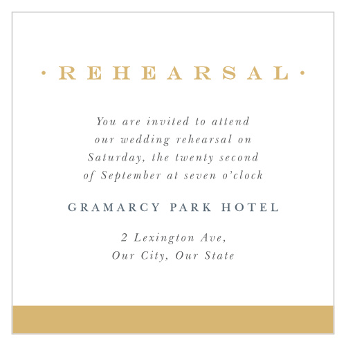 Enjoy some pre-wedding celebrations, and invite your loved ones to attend, with our Photo Romance Rehearsal Cards!