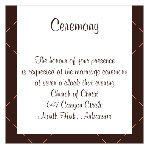 One size fits all ceremony card.