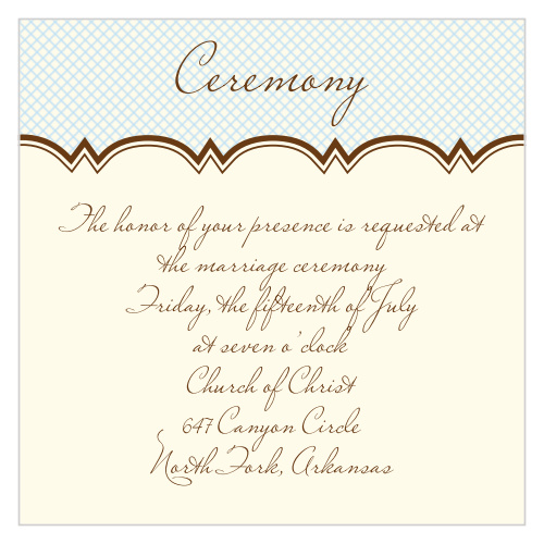One size fits all ceremony card.