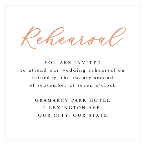 Our Fading Photo Rehearsal Cards bring family and friends together the night before your wedding to ensure everything goes smoothly!