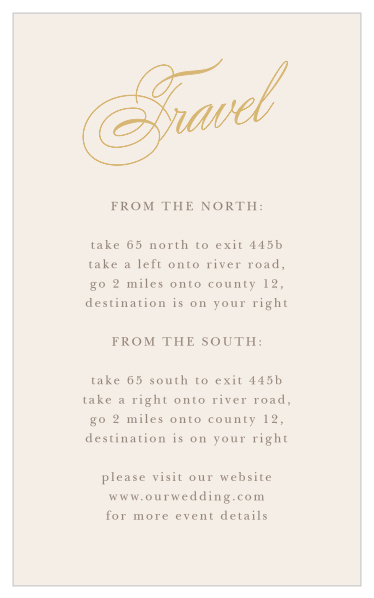 The Ribbon and Scrolls direction cards have a sophisticated style that will set them apart from the rest.