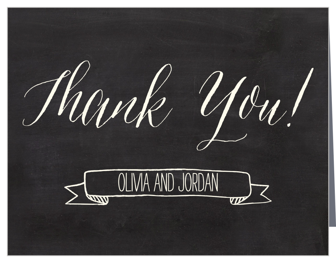 Chalkboard Lettering Wedding Thank You Cards