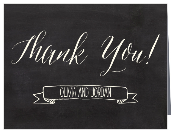 The Chalkboard Lettering Thank You card is the perfect finishing touch to your wedding experience.