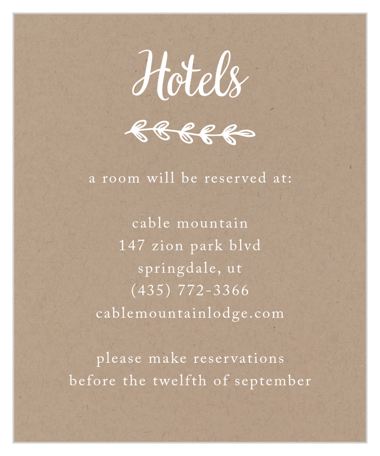 Rustic Country Accommodation Cards