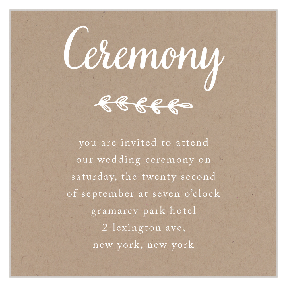 Rustic Country Ceremony Cards