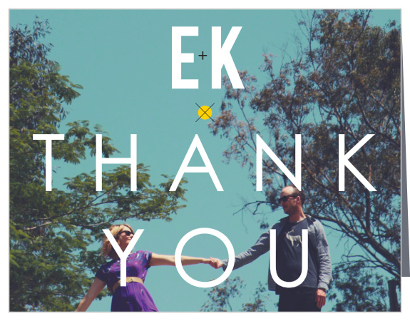 Leave your guests feeling appreciated after your big day with the modern yet conservative Your Initials Thank You cards!