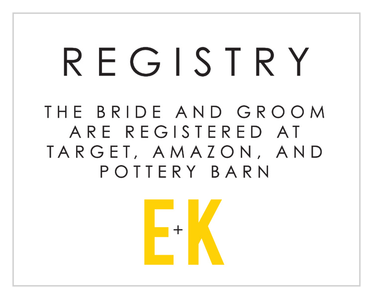 Your Initials Registry Cards