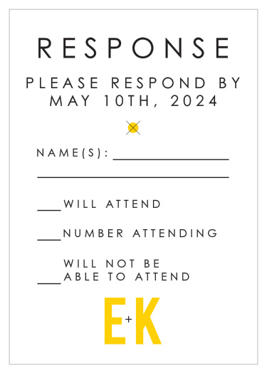 Know in advance how many people are attending your wedding with the Your Initials Response Cards! 