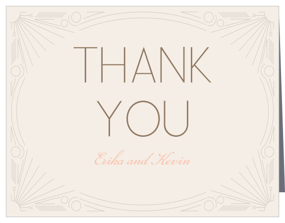 Express the most profound gratitude with the decorative Framed Art Deco Thank You card. Customize all the colors and fonts perfectly to your liking!
