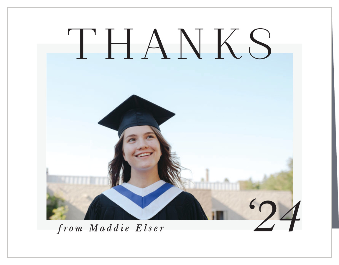 Simple Center Graduation Thank You Cards
