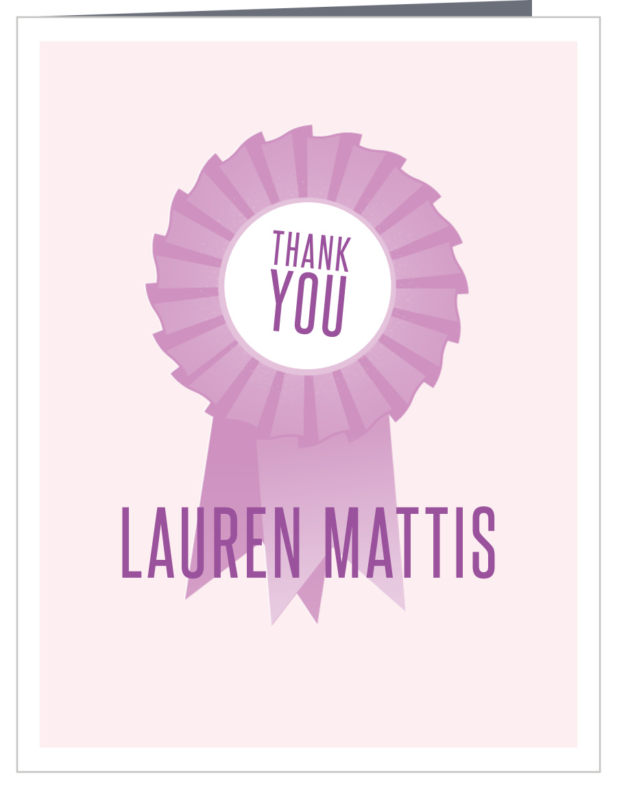 Stamped Ribbon Graduation Thank You Cards