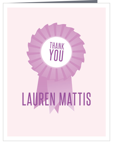 Express your appreciation for your family and friends' support with the chic look of our Stamped Ribbon Graduation Thank You Card.