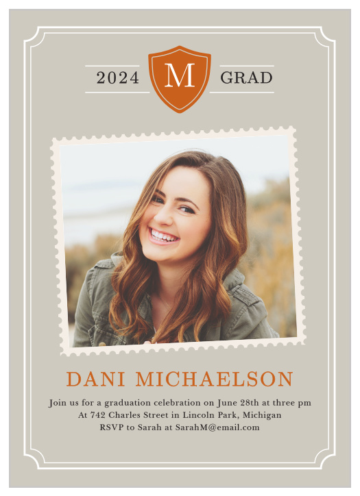 Proudly display your monogram with this fun yet refined design for your graduation.