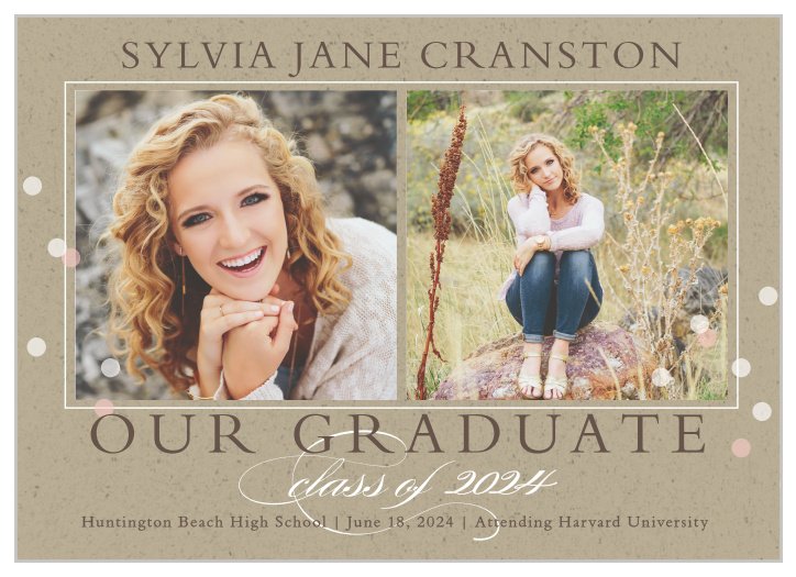 The Cork and Confetti Graduation Announcement is a classy yet fun way to announce your big plans and to share your achievement of graduating. 