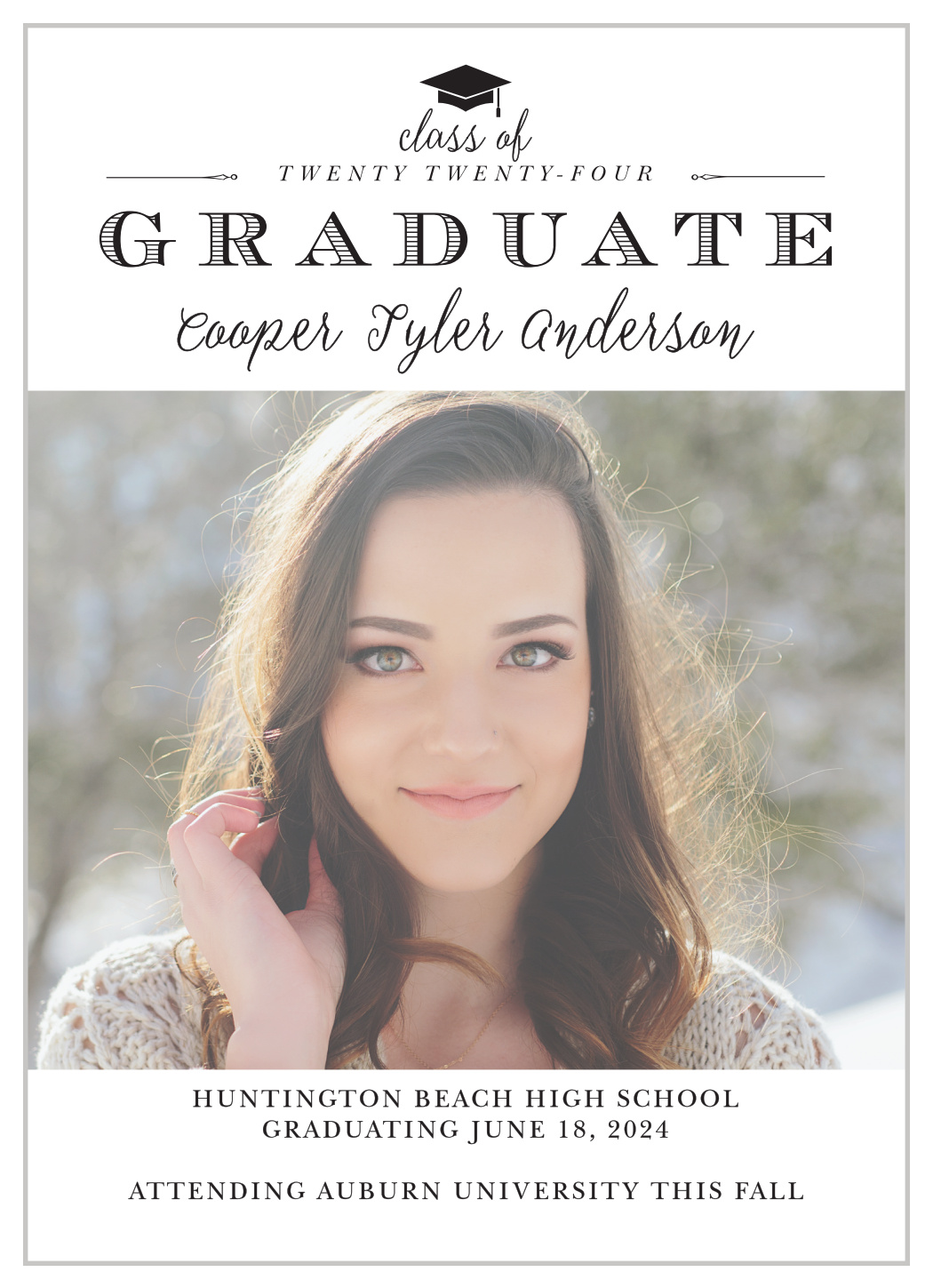 Classically Stated Graduation Announcements