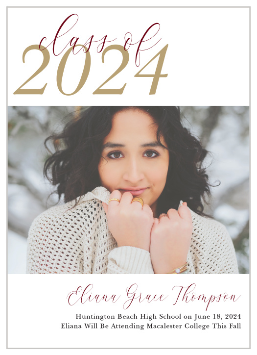 Sophisticated and stylish, the Bold Year Graduation Announcement can make your graduation feel like a movie premier!