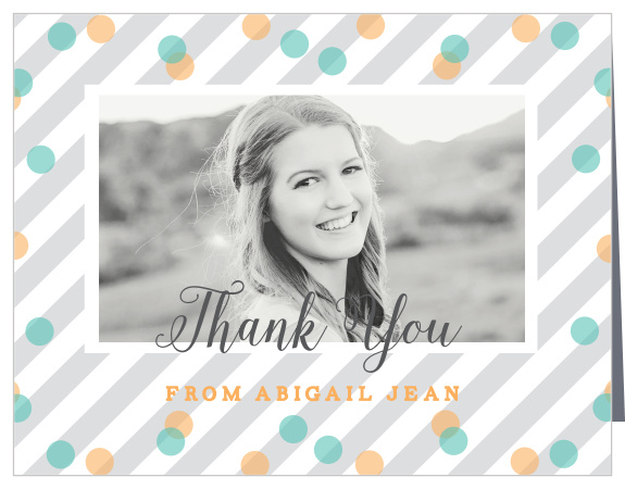 The light and frivolous Jubilation Banner Graduation Announcement is the perfect thank you card to show off your fun side.