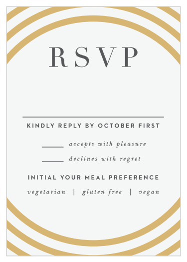 Our Modern Circles Response Cards gather a headcount of every friend and family member that plans to attend your wedding.
