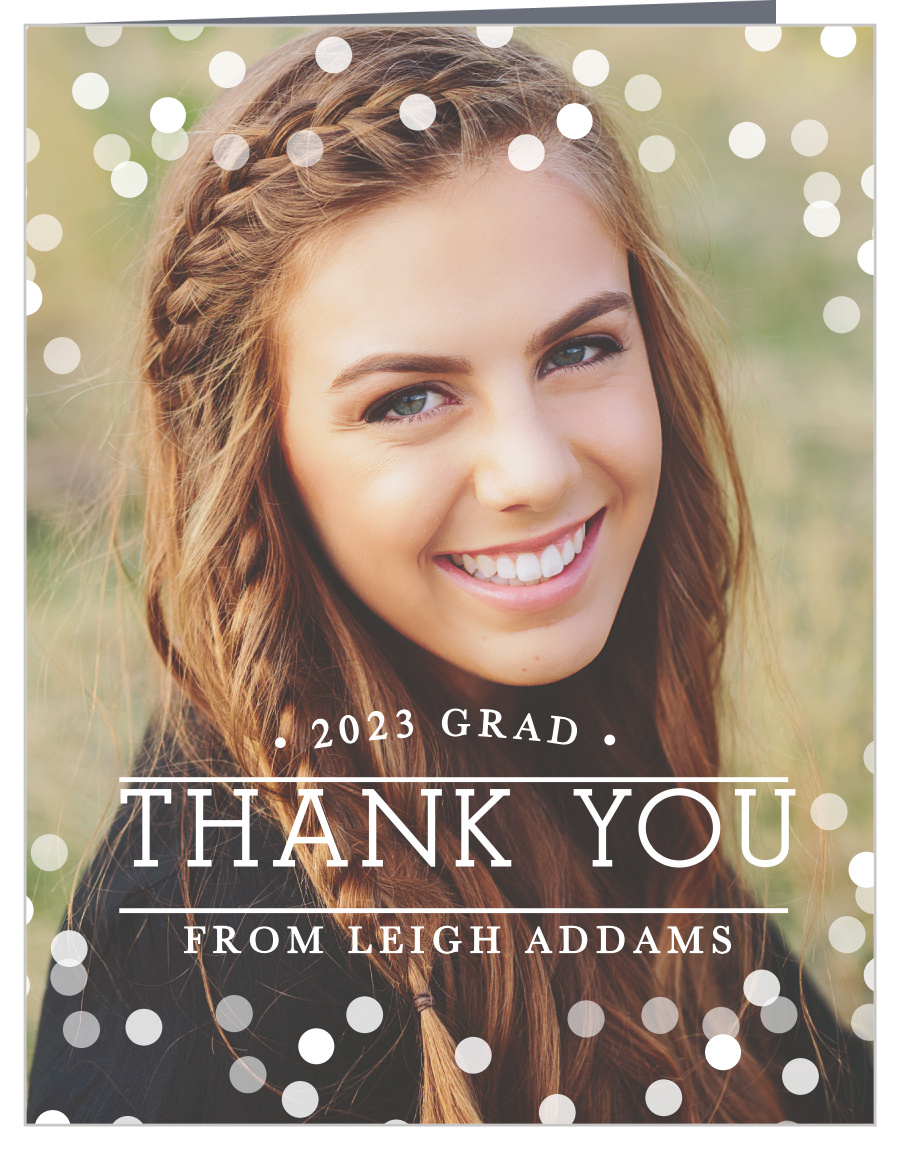 Confetti Celebration Graduation Thank You Cards by Basic Invite