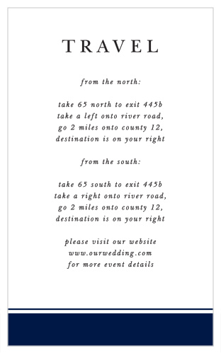 Guide family and friends to your wedding venue with ease when you send out our Calligraphic Slant Direction Cards.