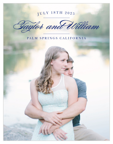 What better way to delight your guests then a photo of you and your significant other at the center of your save-the-date? Your beautiful photo paired with the clean font will keep things simple yet significant.