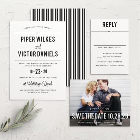 Perennial Playbill Wedding Invitations