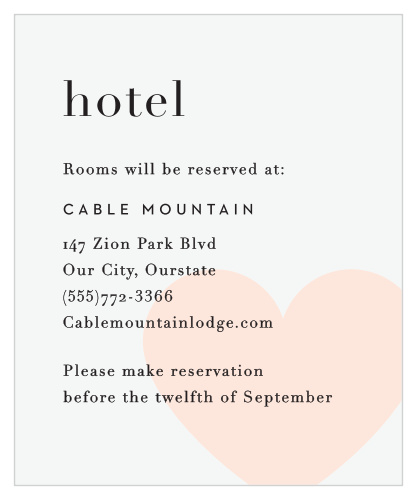 Heart to Heart Accommodation Cards
